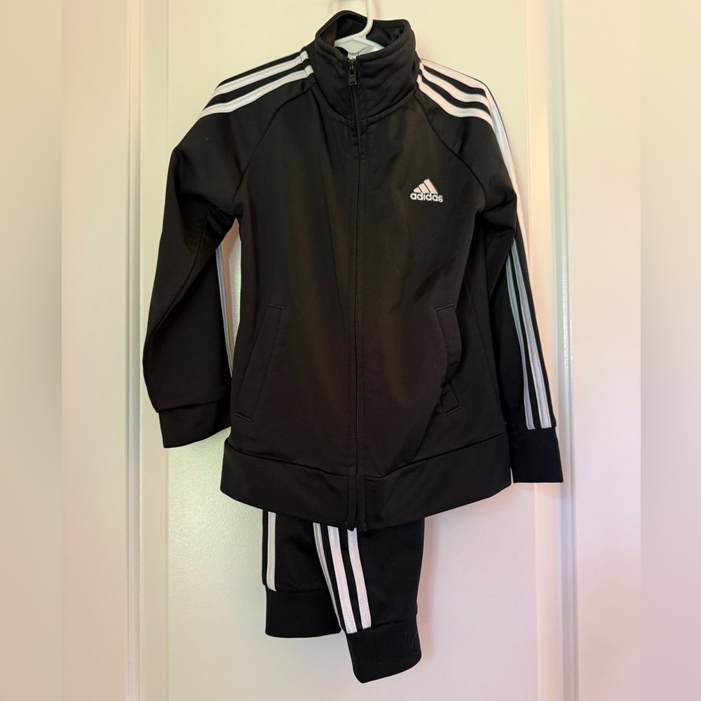 Adidas Black & White Jacket & Pant Set
